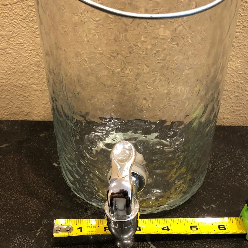 Bed Bath & Beyond Glass Beverage Dispenser with Silver Handle